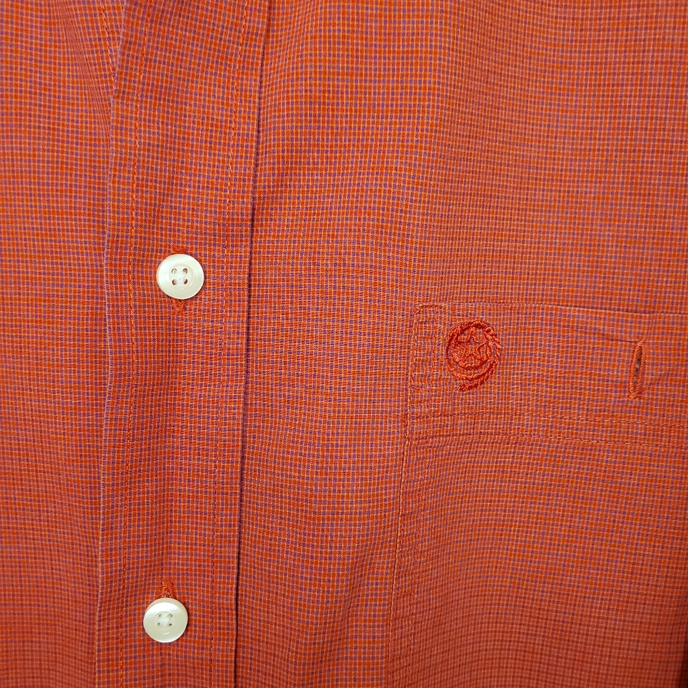 George Strait Wrangler Orange Plaid Long Sleeve - Picture 4 of 4